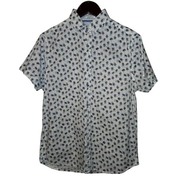 BlueBack Threads Button-Down w Palm Tree Pattern - Small 0029 - Picture 1 of 9